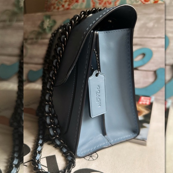 COACH SLATE BLUE & GUNMETAL CROSSBODY PARKER BAG 26852 - Picture 6 of 17